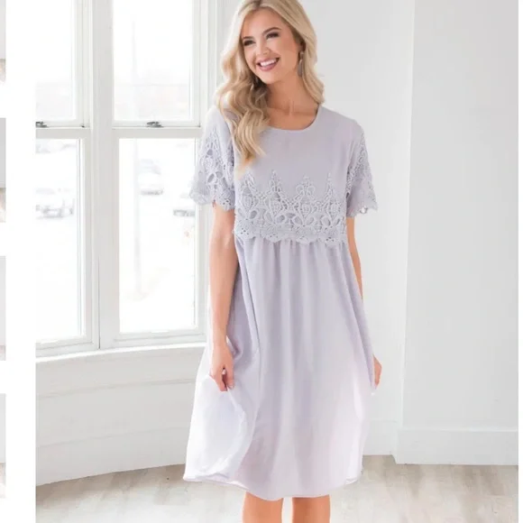 Neesee's Dresses Dresses Neesees Dresses Blue Gray Midi Dress